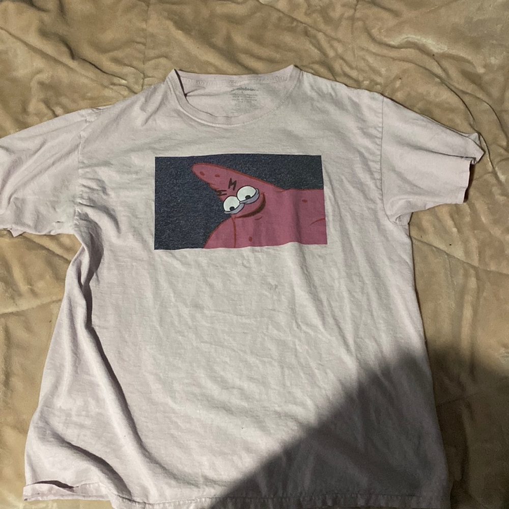Pink funny Patrick shirt SpongeBob, Large